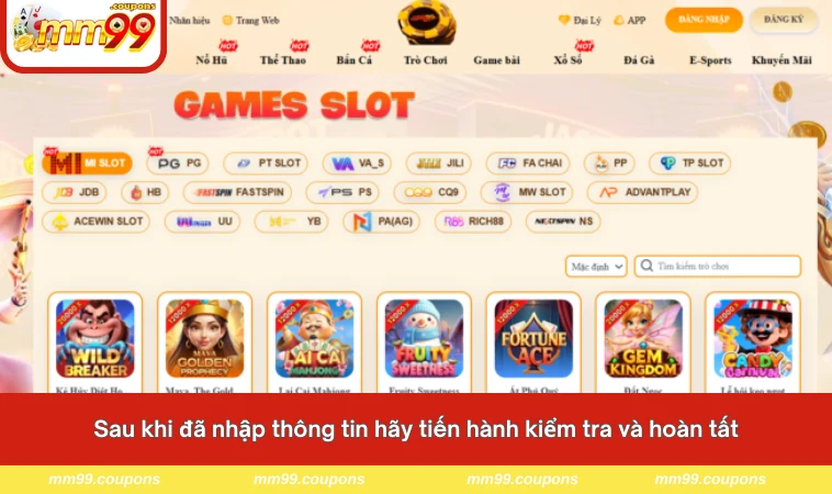 Sau khi đã nhập thông tin hãy tiến hành kiểm tra và hoàn tất