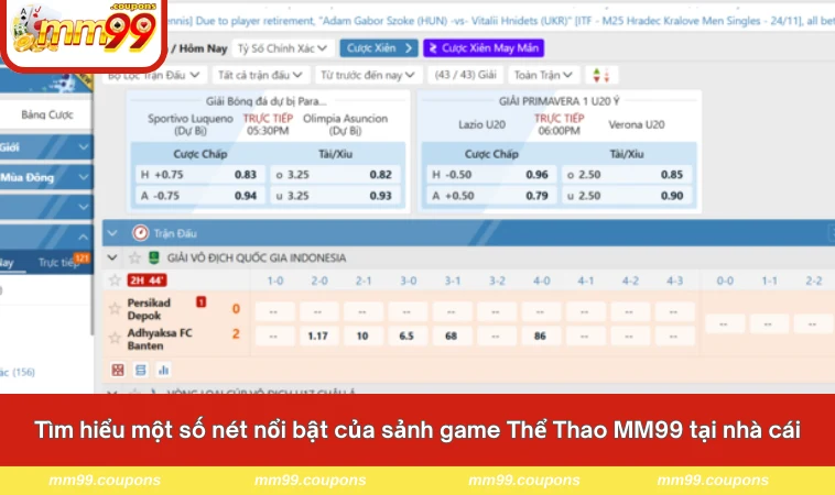 Tìm hiểu một số nét nổi bật của sảnh game Thể Thao MM99 tại nhà cái