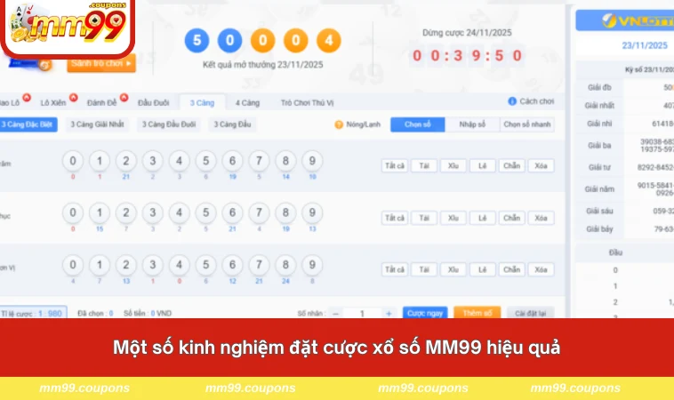 Một số kinh nghiệm đặt cược xổ số MM99 hiệu quả